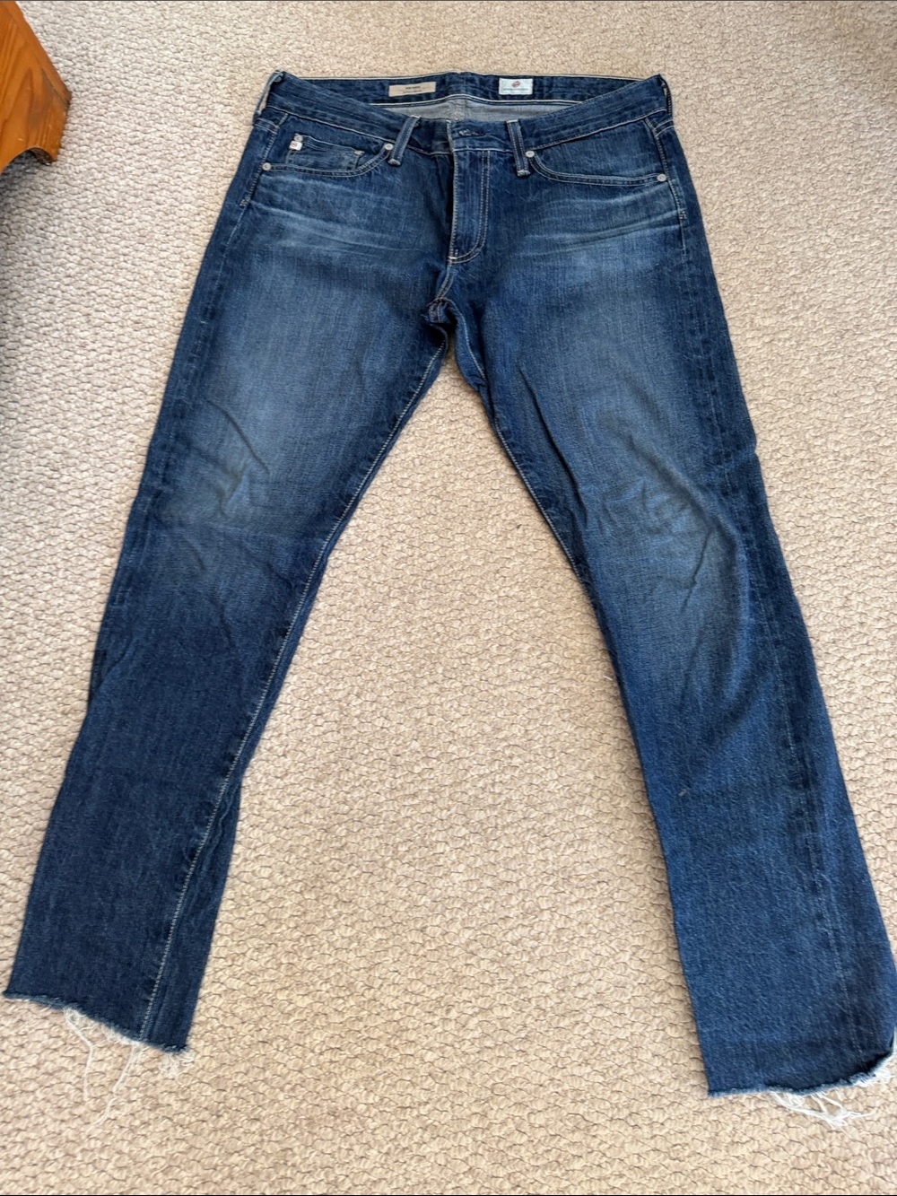 Ag Adriano Goldschmied Women's Slim Straight Jeans in Dark Blue